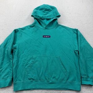 Teddy Fresh Mens Teal Green Heavyweight Fleece Logo Hoodie Sweatshirt Medium